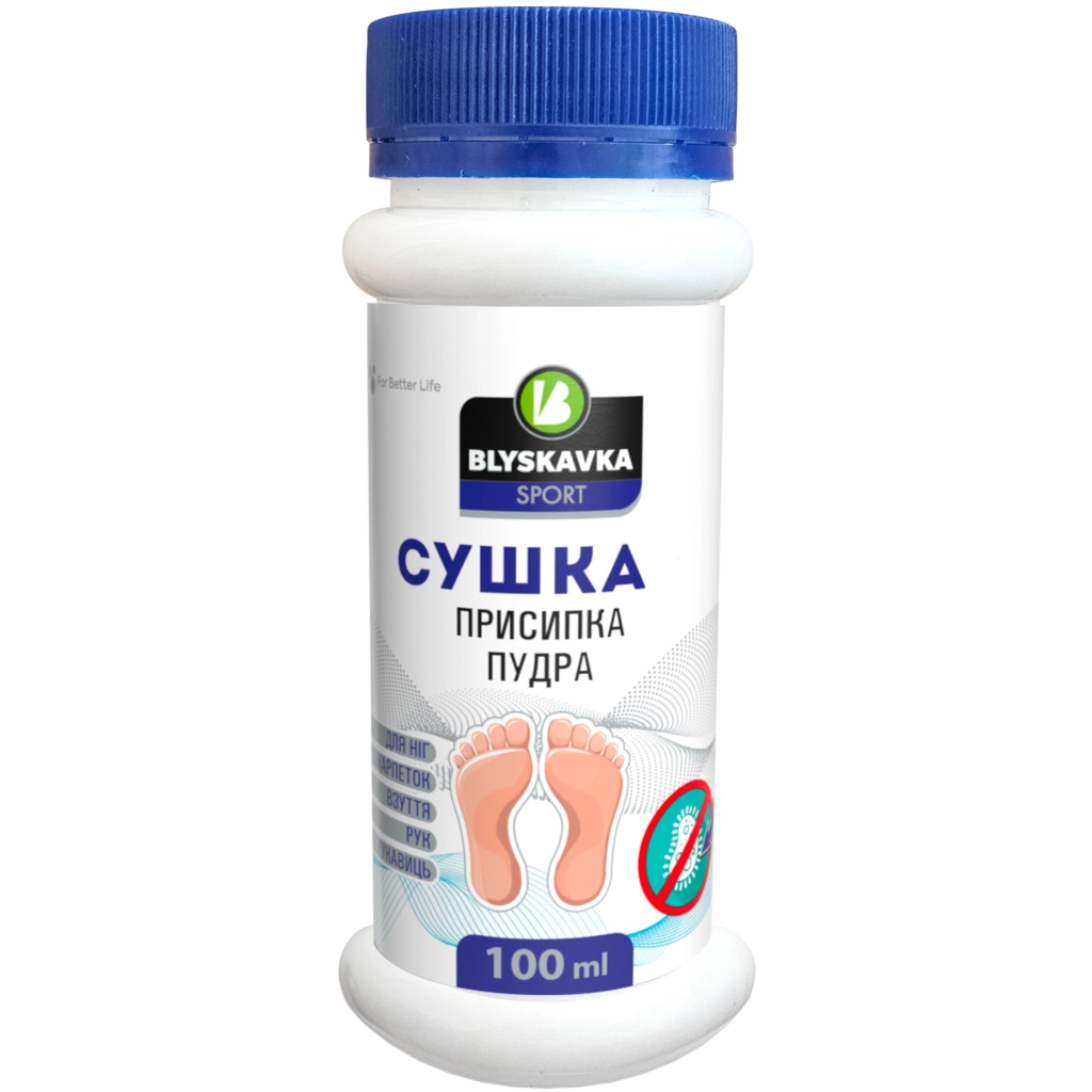 Дезодорант для взуття Blyskavka Sport Сушка для взуття та ніг 100 мл (4820214192959) Дезодорант для взуття Blyskavka Sport Сушка для взуття та ніг 100 мл (4820214192959)