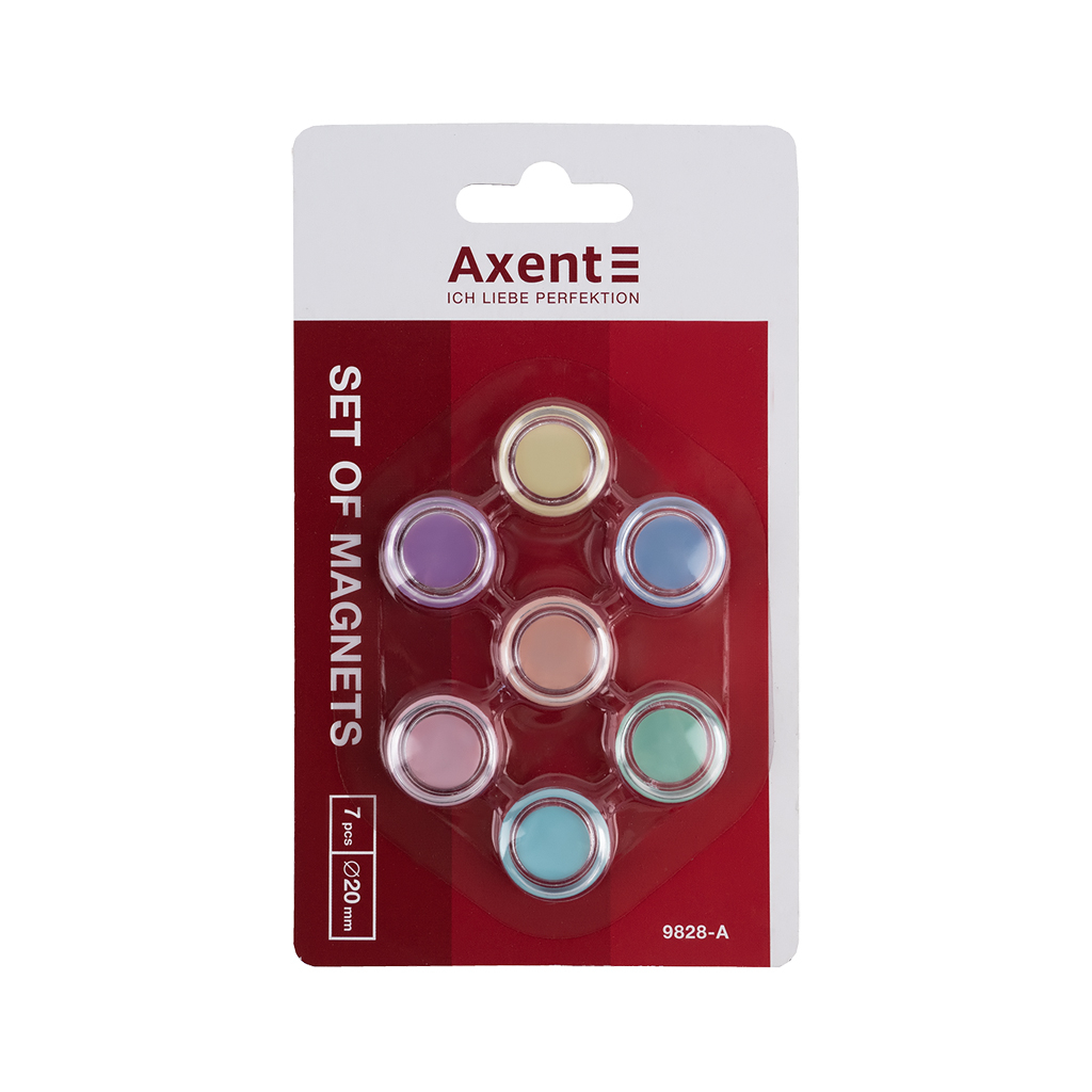 Магніт Axent 20 мм, 7 шт, Pastelini (9828-А)
