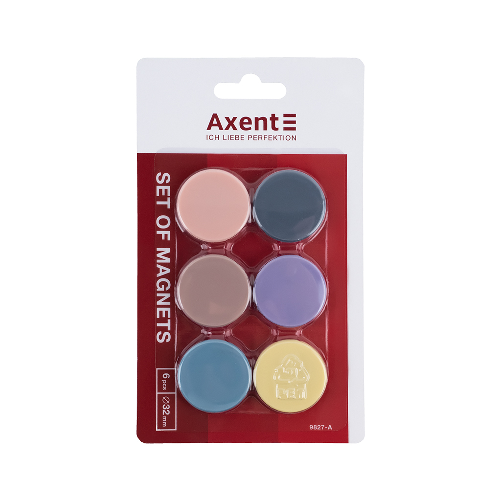 Магніт Axent 32 мм, 6 шт, Morandi (9827-А) Магніт Axent 32 мм, 6 шт, Morandi (9827-А)