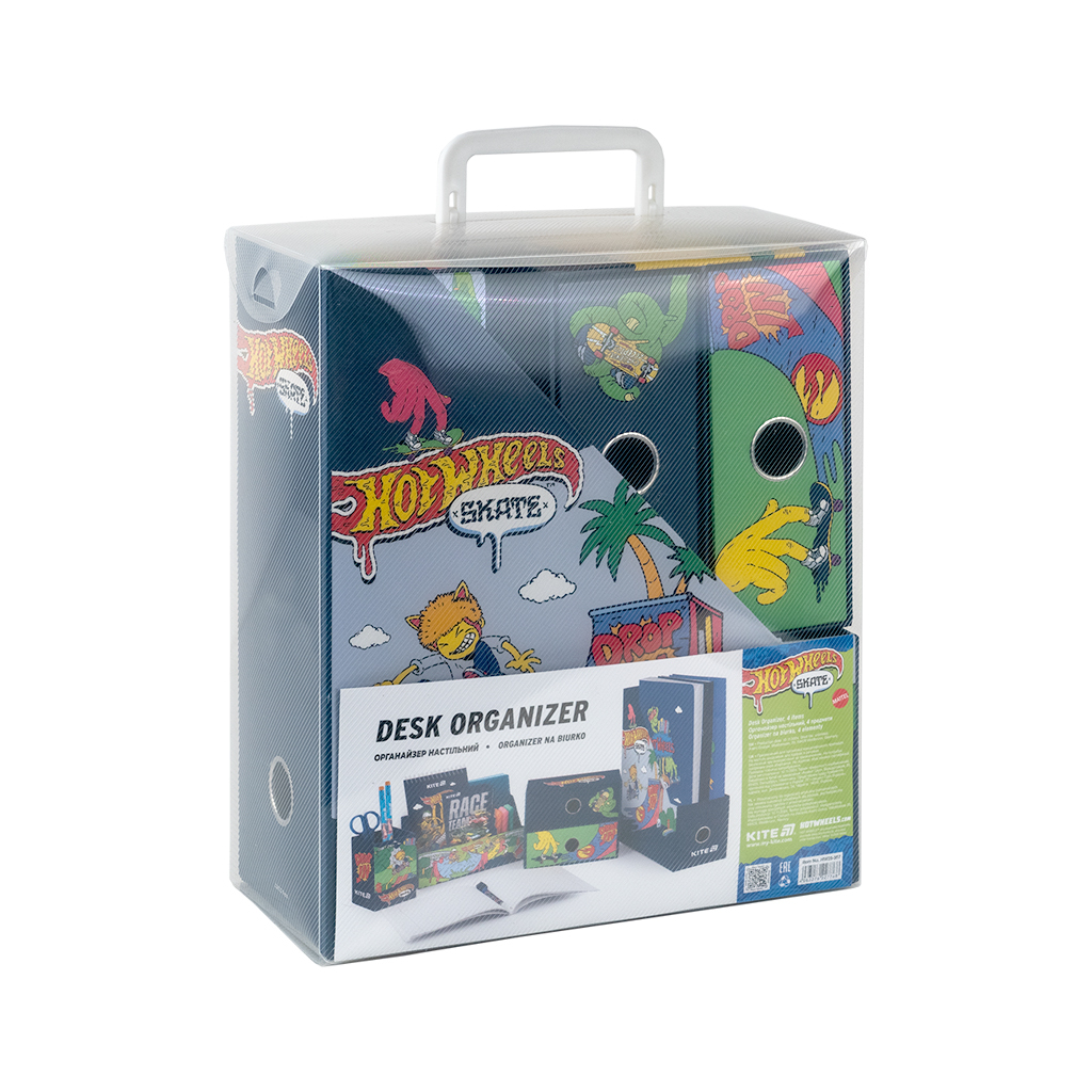 Настільний набір Kite Hot Wheels 4 предмети, картон (HW25-357) - фото 2 Настільний набір Kite Hot Wheels 4 предмети, картон (HW25-357) - фото 2