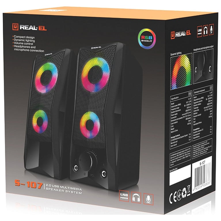 Акустична система REAL-EL S-107 USB Black (EL121100017) - фото 9