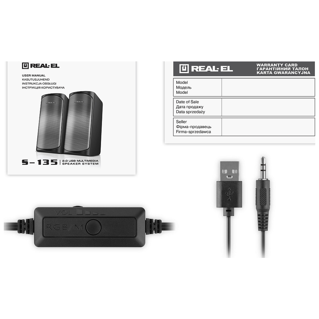Акустична система REAL-EL S-135 USB Black (EL121100019) - фото 4 Акустична система REAL-EL S-135 USB Black (EL121100019) - фото 4