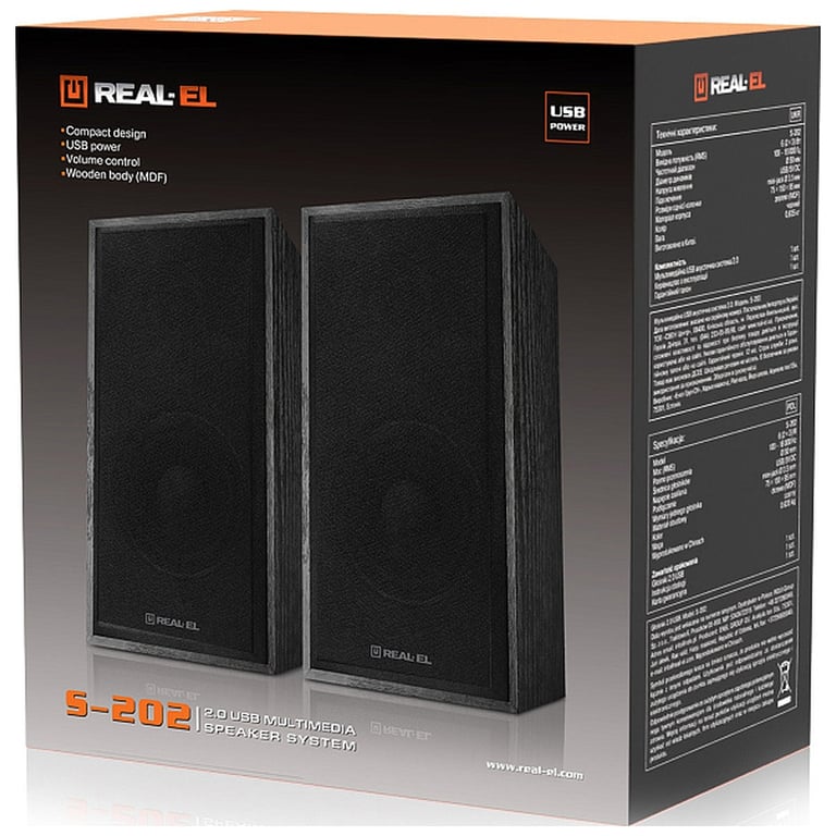 Акустична система REAL-EL S-202 USB Black (EL121200019) - фото 10