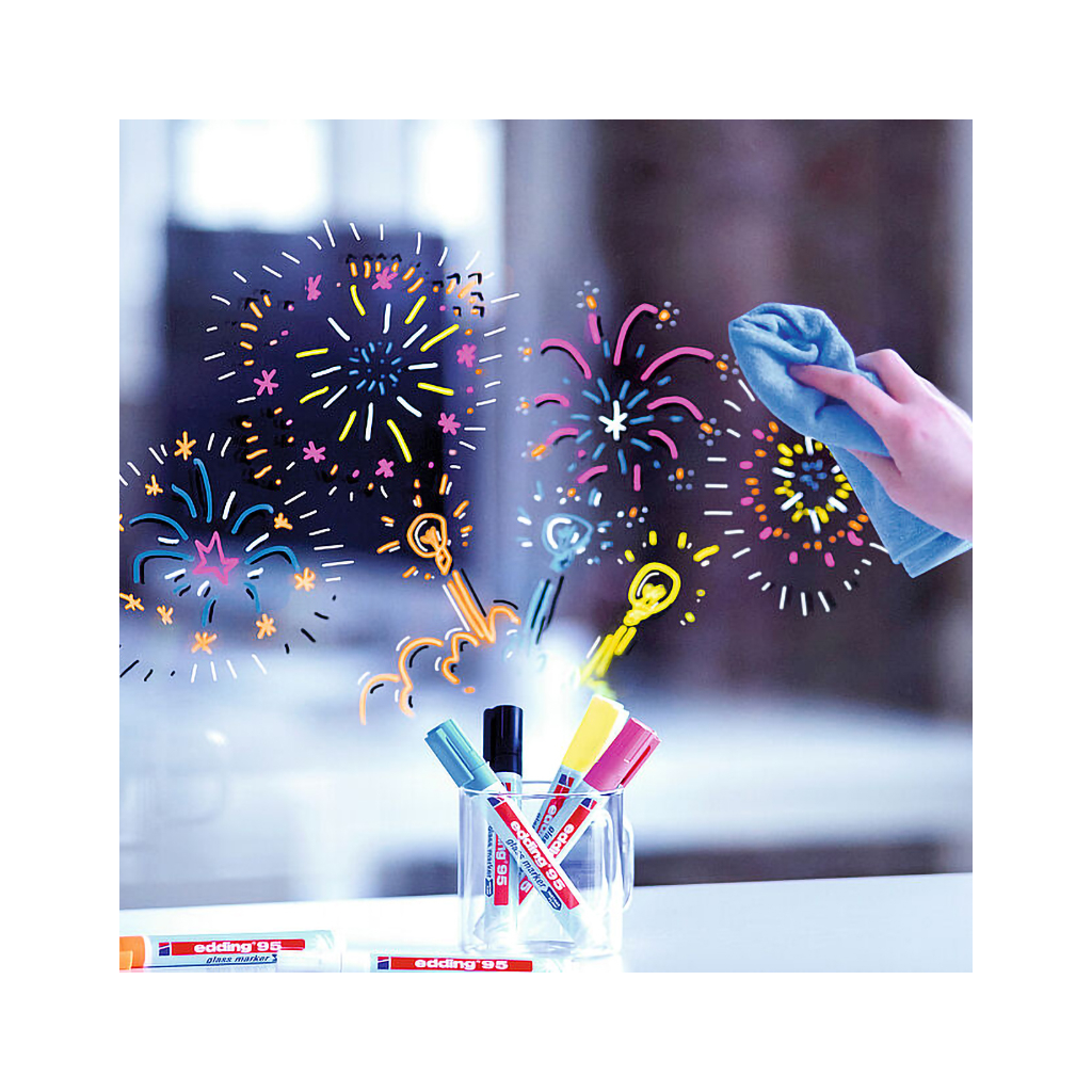 Маркер Edding Glass e-95 1,5-3 мм круглий чорний (e-95/01) - фото 3 Маркер Edding Glass e-95 1,5-3 мм круглий чорний (e-95/01) - фото 3