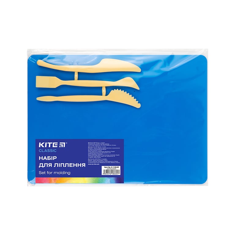 Дошка для пластиліну Kite набір Classic дошка + 3 стеки, синій (K-1140-02)