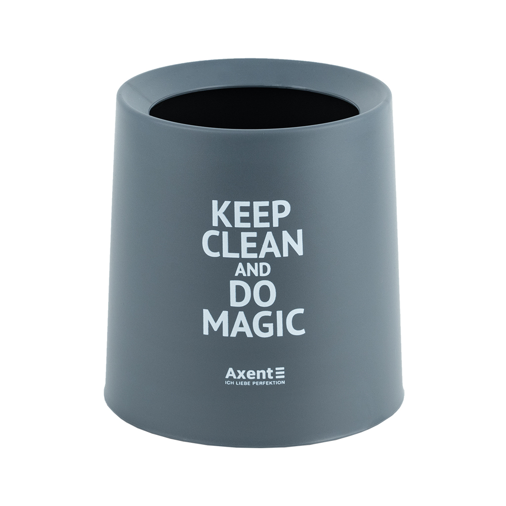 Кошик для паперів Axent Настільний контейнер для сміття, круглий, сірий (2131-03-A) Кошик для паперів Axent Настільний контейнер для сміття, круглий, сірий (2131-03-A)