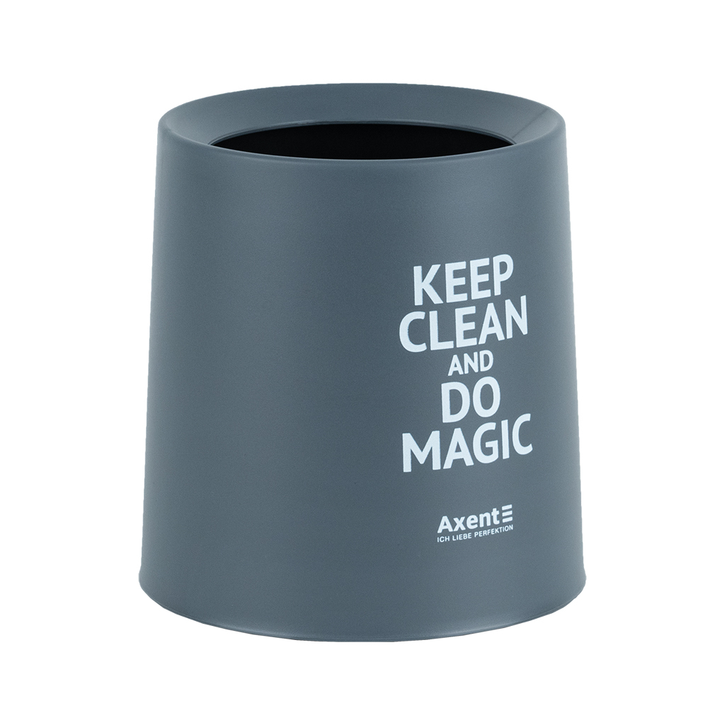 Кошик для паперів Axent Настільний контейнер для сміття, круглий, сірий (2131-03-A) - фото 2 Кошик для паперів Axent Настільний контейнер для сміття, круглий, сірий (2131-03-A) - фото 2