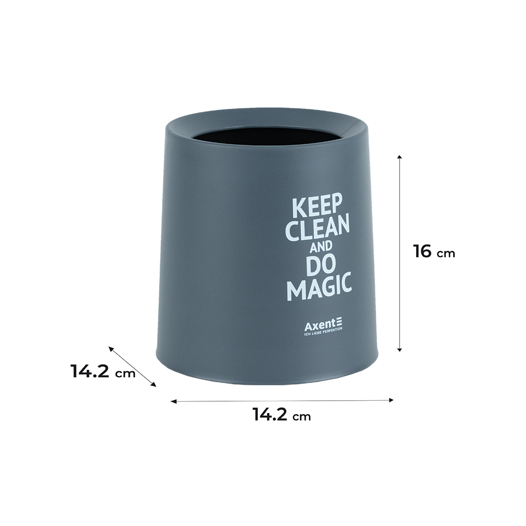 Кошик для паперів Axent Настільний контейнер для сміття, круглий, сірий (2131-03-A) - фото 3 Кошик для паперів Axent Настільний контейнер для сміття, круглий, сірий (2131-03-A) - фото 3