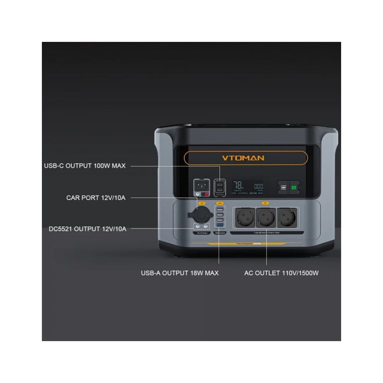 Зарядна станція Vtoman FlashSpeed 1500 PB-58 1500W 1548Wh (FlashSpeed 1500) - фото 5