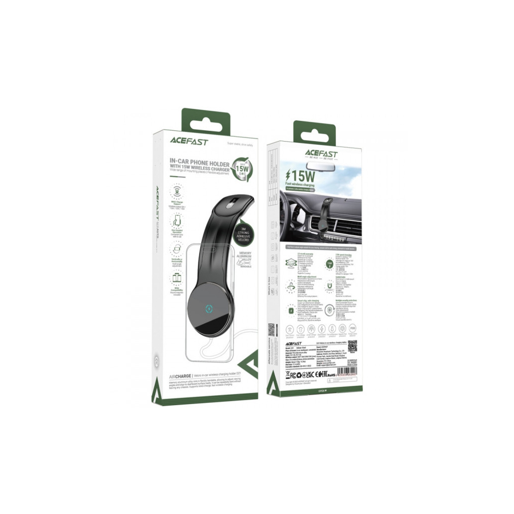 Універсальний автотримач Acefast D21 Magnetic wireless Velcro (6974316282907) - фото 6 Універсальний автотримач Acefast D21 Magnetic wireless Velcro (6974316282907) - фото 6