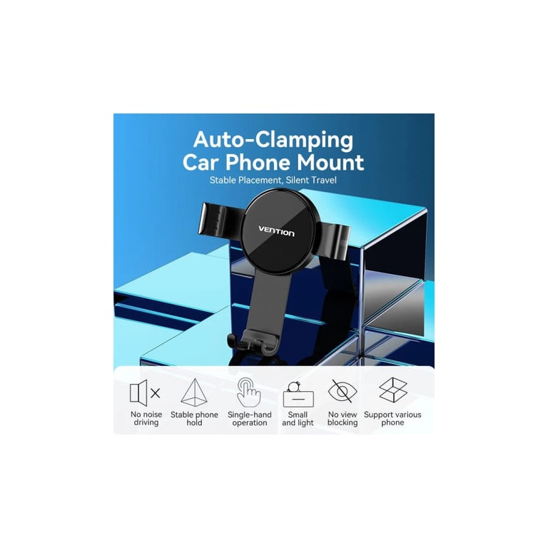 Універсальний автотримач Vention 4.7-7.2" Car Phone Mount With Duckbill Clip Black (KCGB0) - фото 3