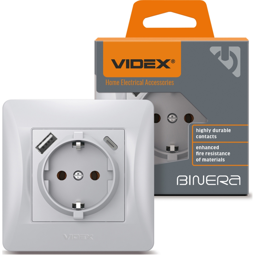 Розетка Videx VF-BNSK1GUC-SS Розетка Videx VF-BNSK1GUC-SS