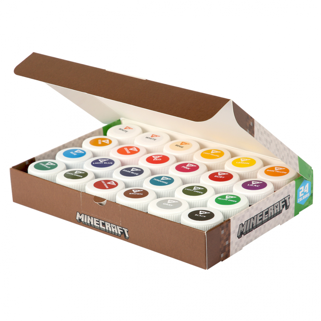 Гуашеві фарби Yes Minecraft 24 кольорів по 20 мл (230409) - фото 2 Гуашеві фарби Yes Minecraft 24 кольорів по 20 мл (230409) - фото 2