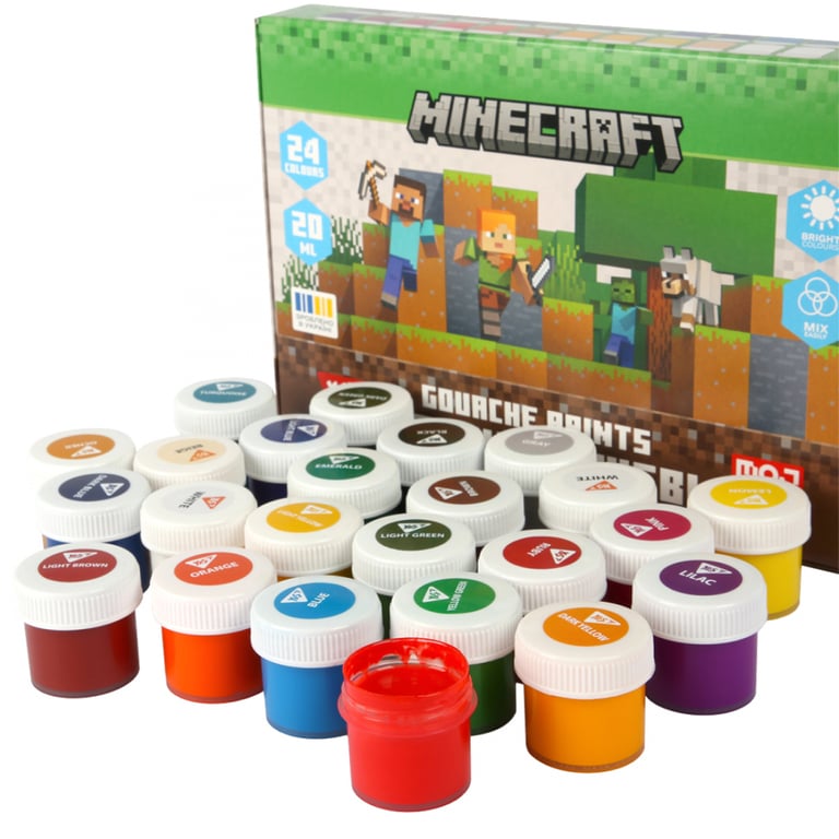 Гуашеві фарби Yes Minecraft 24 кольорів по 20 мл (230409) - фото 3