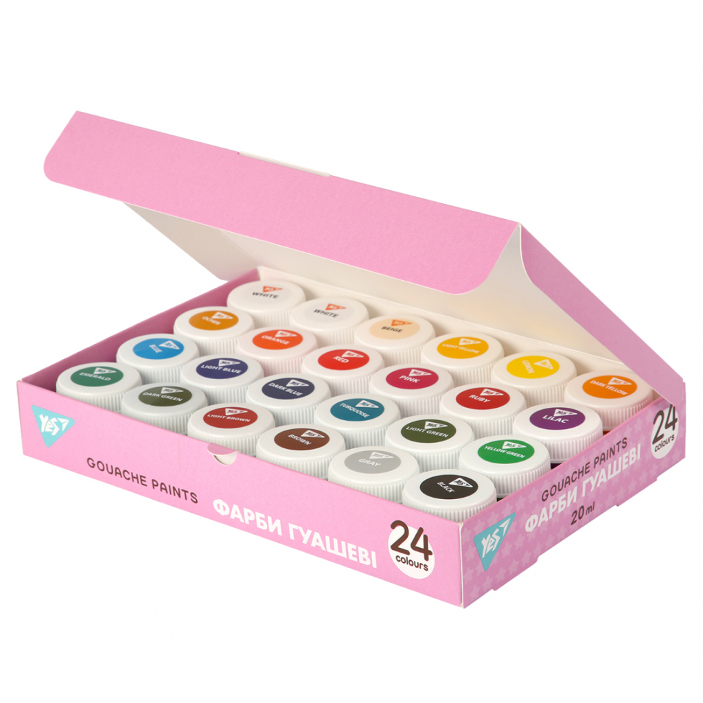 Гуашеві фарби Yes Pusheen 24 кольорів по 20 мл (230404) - фото 2 Гуашеві фарби Yes Pusheen 24 кольорів по 20 мл (230404) - фото 2