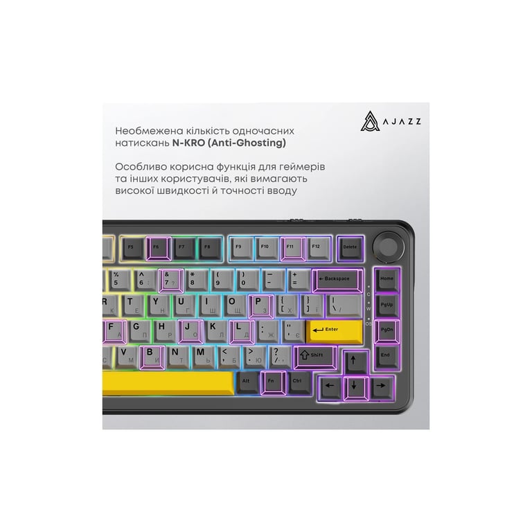 Клавіатура Ajazz AK820 MAX PLUS Daydream Switch RGB Wireless/Bluetooth/USB Black (AK820MAX-DD-BGY) - фото 10