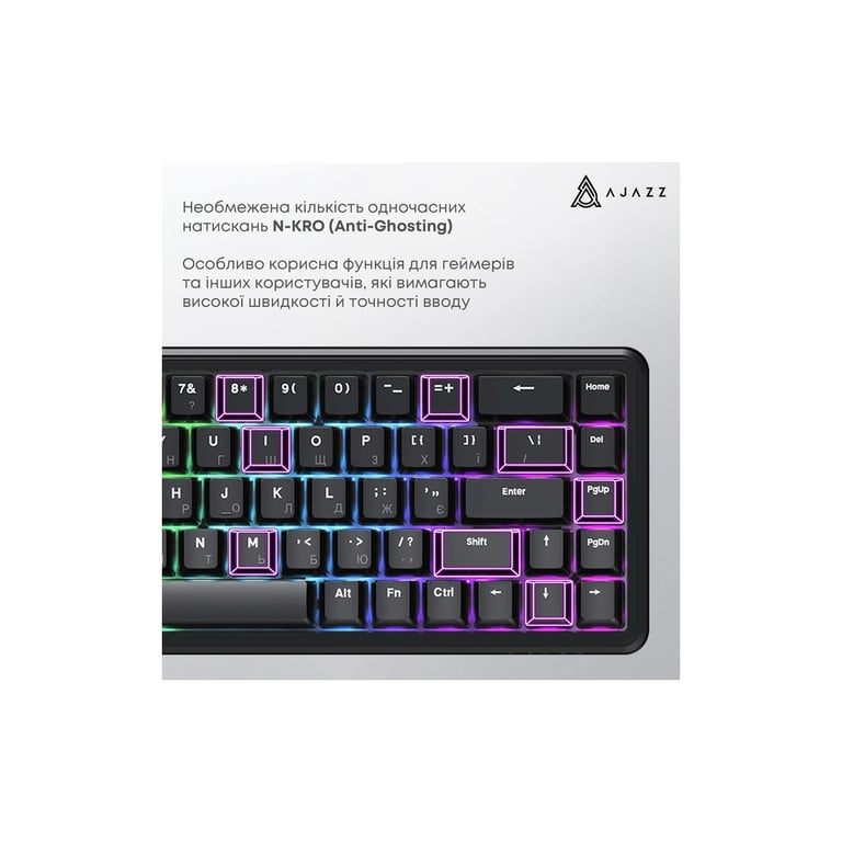 Клавіатура Ajazz AK680 MAX Magnetic Switch RGB USB Black (AK680-WM-B-A) - фото 9