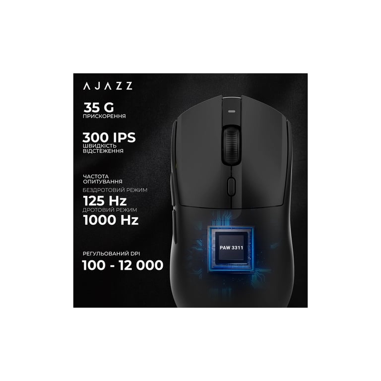 Мишка Ajazz AJ139 V2 MC Wireless/Bluetooth/USB Black (AJ139-V2-MC-B) - фото 4