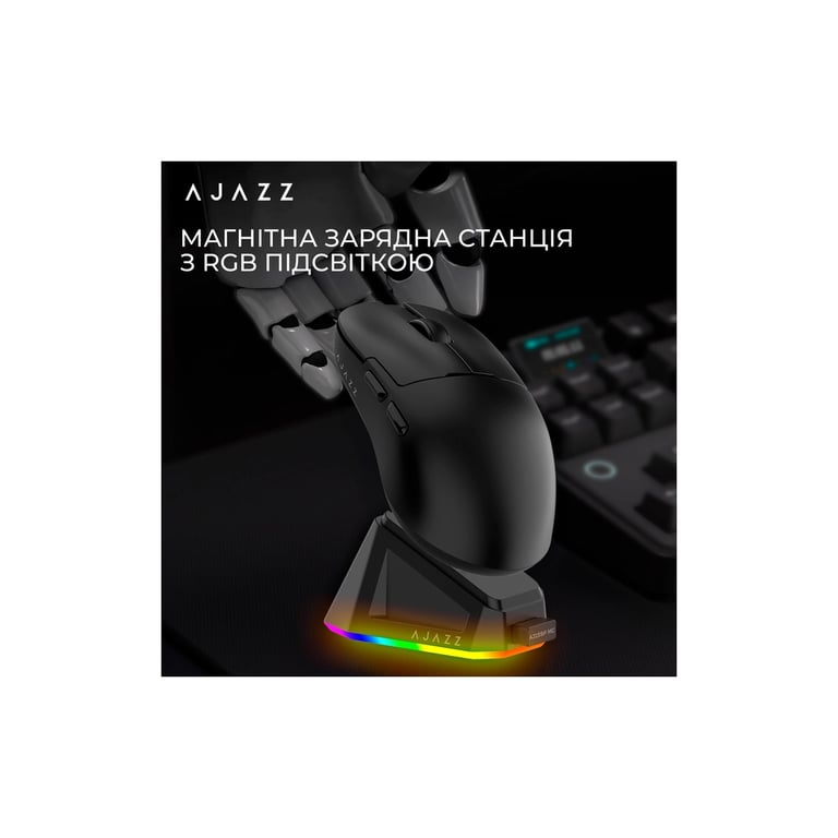 Мишка Ajazz AJ159P MC Wireless/Bluetooth/USB Charging Dock Black (AJ159P-MC-B) - фото 9