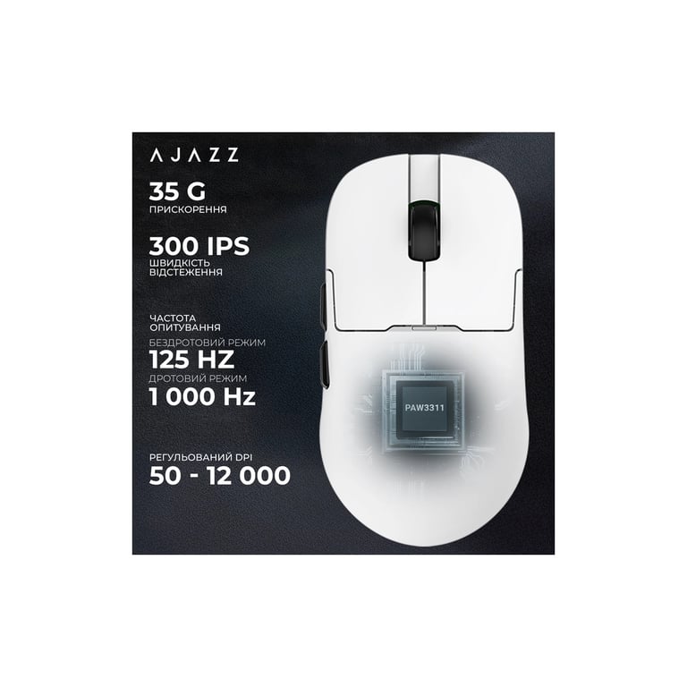 Мишка Ajazz AJ159P MC Wireless/Bluetooth/USB Charging Dock White (AJ159P-MC-W) - фото 12