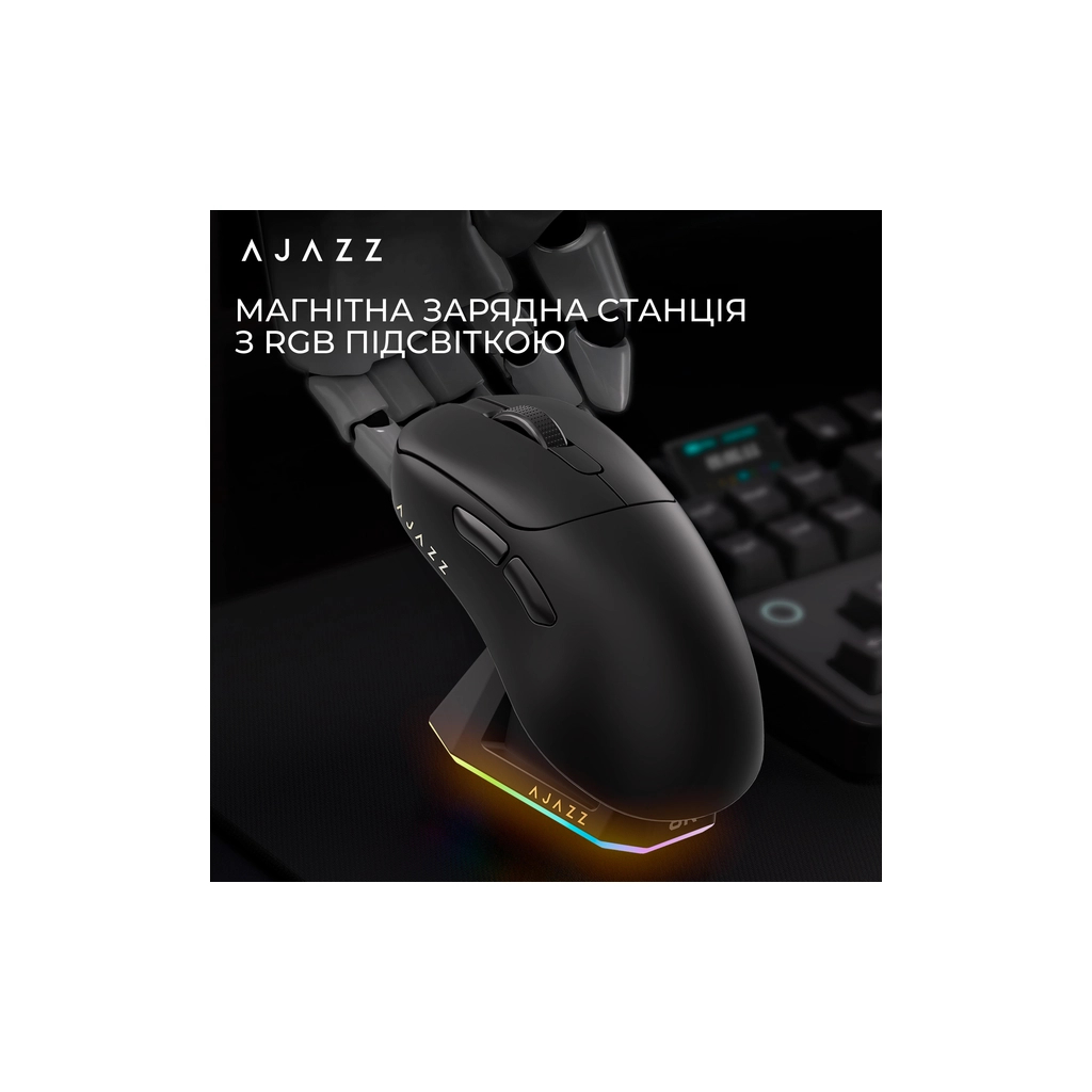 Мишка Ajazz AJ179PRO Wireless/Bluetooth/USB Charging Dock Black (AJ179-PRO-B) - фото 9 Мишка Ajazz AJ179PRO Wireless/Bluetooth/USB Charging Dock Black (AJ179-PRO-B) - фото 9