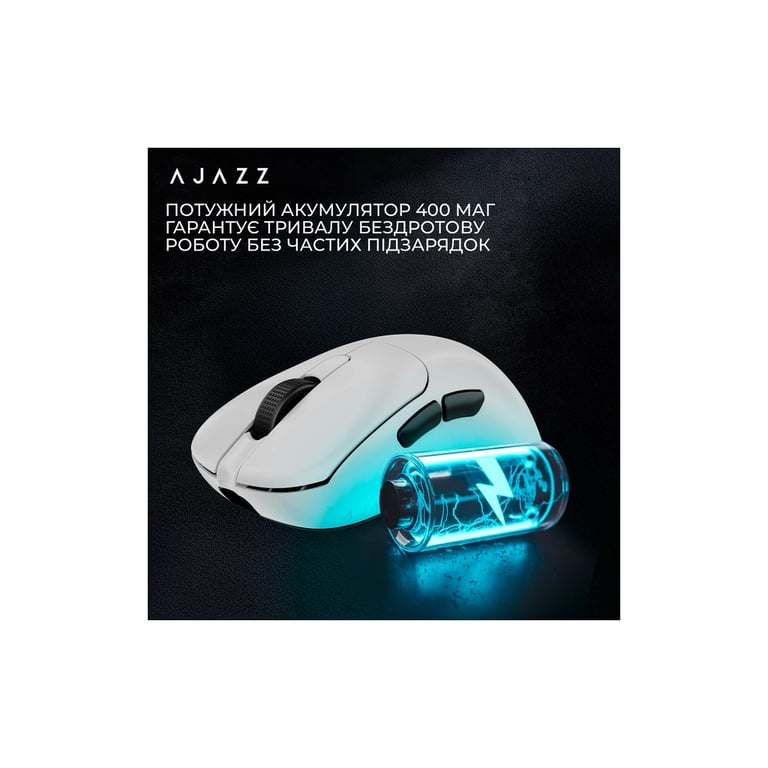 Мишка Ajazz AJ179PRO Wireless/Bluetooth/USB Charging Dock White (AJ179-PRO-W) - фото 10