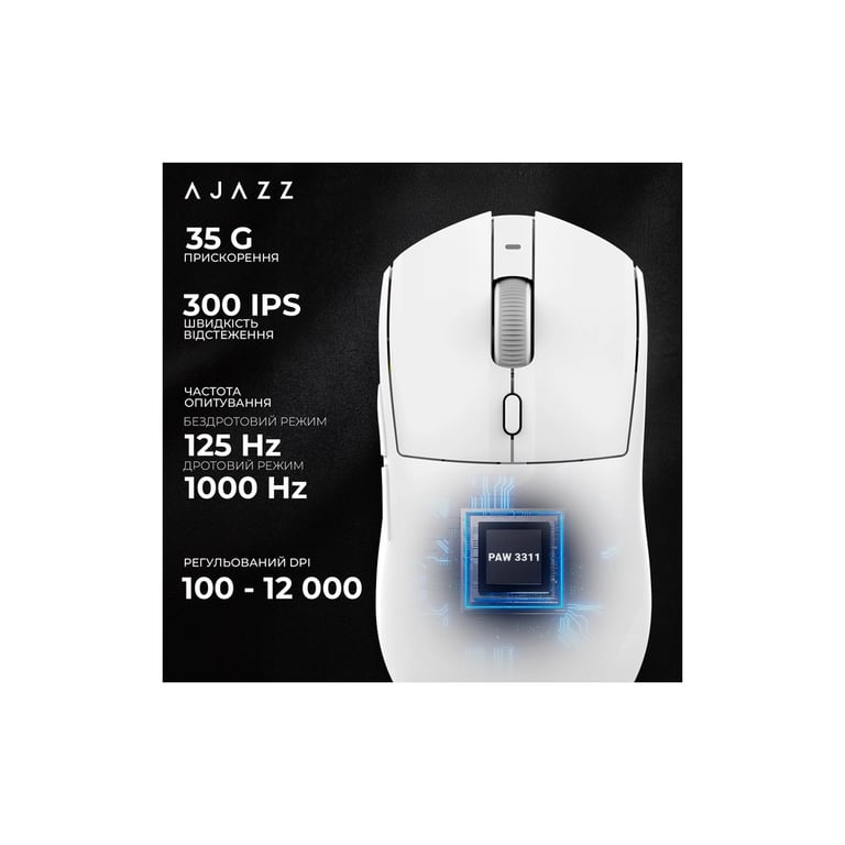 Мишка Ajazz AJ139 V2 MC Wireless/Bluetooth/USB White (AJ139-V2-MC-W) - фото 10