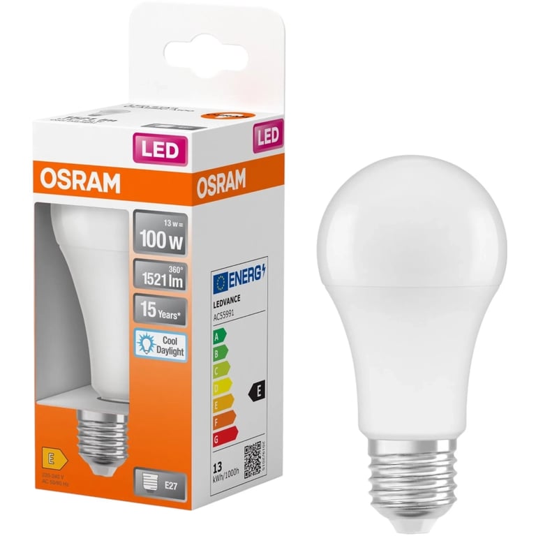 Лампочка Osram CL A100 13W/865 230V FR E27 (4058075304277) - фото 3