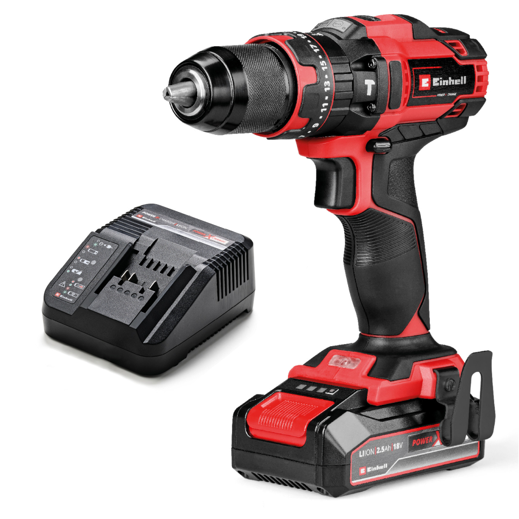 Шуруповерт Einhell TE-CD 18/44 Li-i PXC 18V, 2.5Ah, 44Нм (4514287) - фото 1