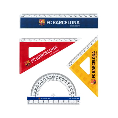 Лінійка Kite набір: лінійка 15 см, 2 косинця, транспортир FC Barcelona (BC25-282) - фото 1