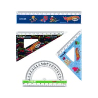 Лінійка Kite набір: лінійка 15 см, 2 косинця, транспортир Hot Wheels (HW25-282) - фото 1