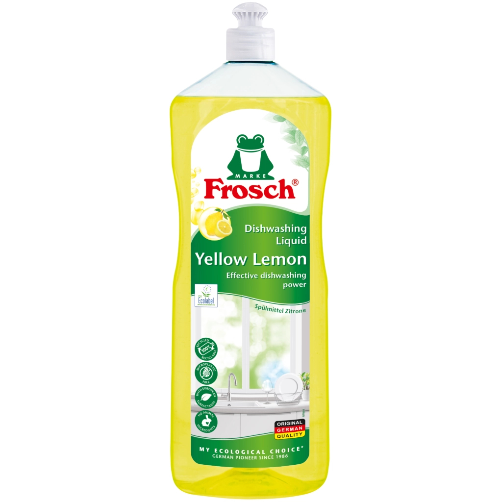 Засіб для ручного миття посуду Frosch Лимон 1 л (4009175965929) - фото 1 Засіб для ручного миття посуду Frosch Лимон 1 л (4009175965929) - фото 1