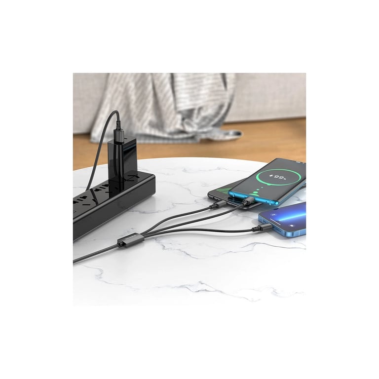 Дата кабель USB 2.0 AM to Lightning + Micro 5P + USB-C 1.0m black BOROFONE (6974443384666) - фото 3