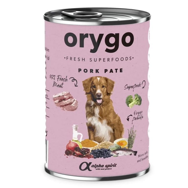 Консерви для собак Orygo Pork with broccoli 400 г (8436586312275/8436586312350) - фото 1