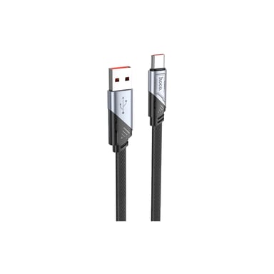 Дата кабель USB 2.0 AM to USB-C 1.2m 5A nylon black HOCO (6942007605007) - фото 1