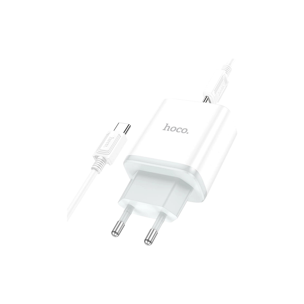 Зарядний пристрій HOCO C104A USB-C PD20W + cable USB-C to USB-C white (6931474782915) - фото 3 Зарядний пристрій HOCO C104A USB-C PD20W + cable USB-C to USB-C white (6931474782915) - фото 3