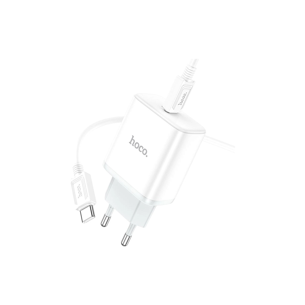 Зарядний пристрій HOCO C104A USB-C PD20W + cable USB-C to USB-C white (6931474782915) - фото 4 Зарядний пристрій HOCO C104A USB-C PD20W + cable USB-C to USB-C white (6931474782915) - фото 4