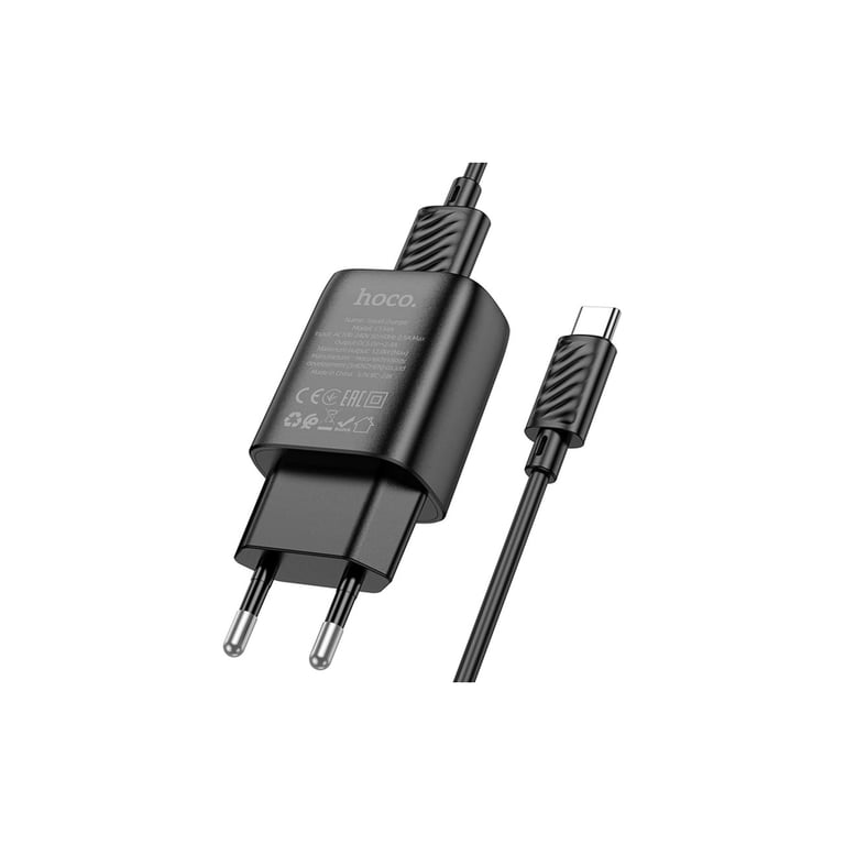 Зарядний пристрій HOCO C134A USB + cable USB to USB-C 2.4A black (6942007621359) - фото 3