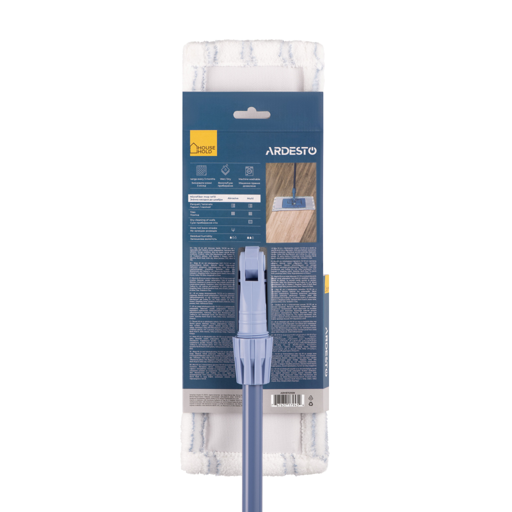 Швабра Ardesto Easy З телескопічною ручкою 70/120 см та змінною насадкою 40 см Синя (ARHE1121SB) - фото 9 Швабра Ardesto Easy З телескопічною ручкою 70/120 см та змінною насадкою 40 см Синя (ARHE1121SB) - фото 9