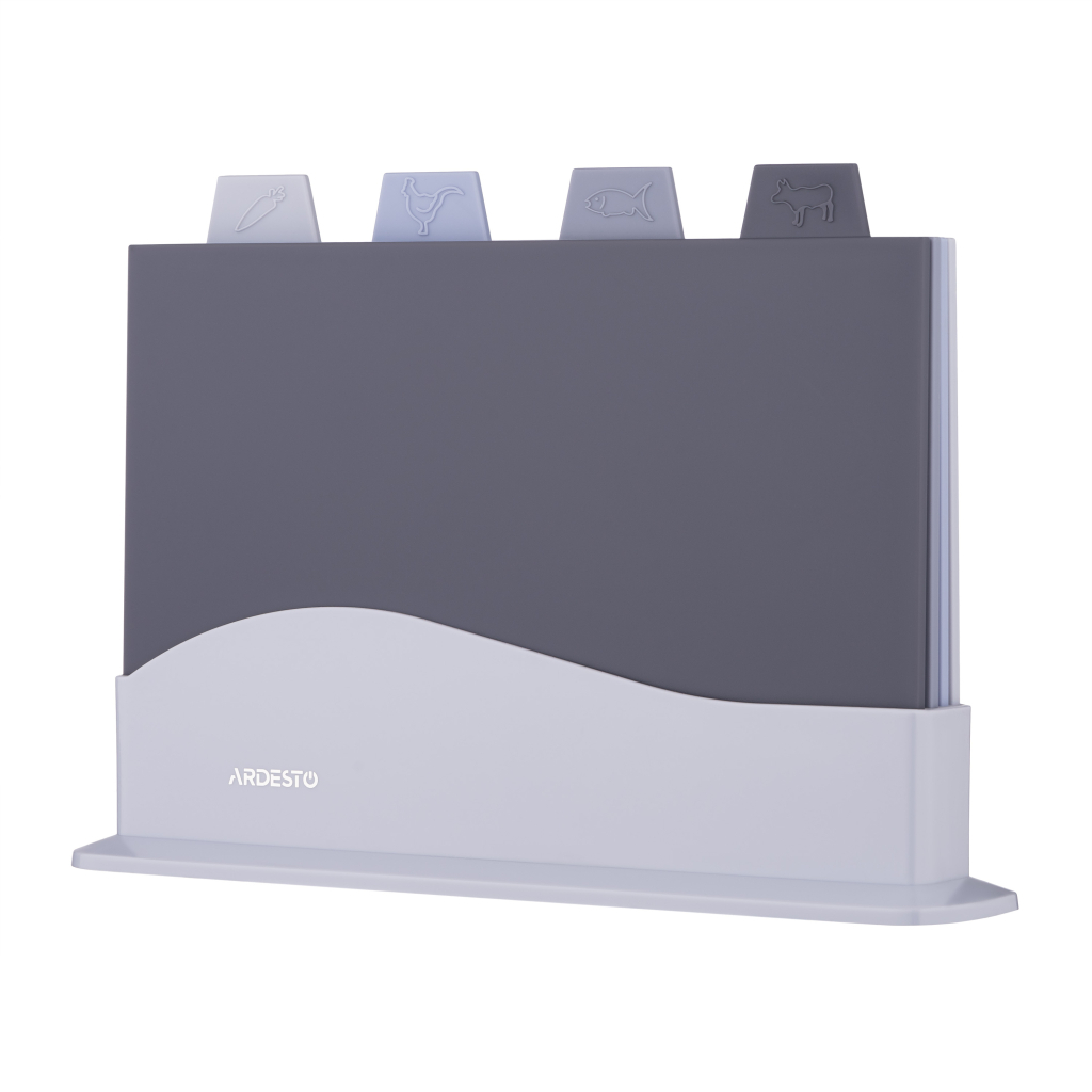 Дошка для нарізання Ardesto Fresh набір 4 шт на підставці (AR1404GB) Дошка для нарізання Ardesto Fresh набір 4 шт на підставці (AR1404GB)