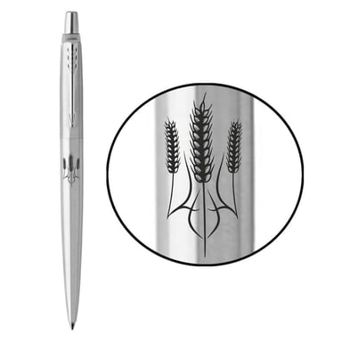 Ручка кулькова Parker JOTTER 17 UKRAINE SS CT BP Тризуб із колосків (16132_T059b) - фото 1