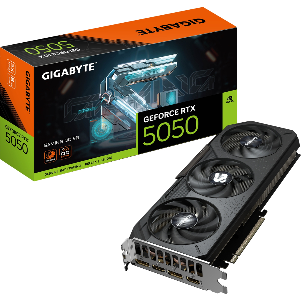 Відеокарта GIGABYTE GeForce RTX5050 8Gb GAMING OC (GV-N5050GAMING OC-8GD) - фото 10 Відеокарта GIGABYTE GeForce RTX5050 8Gb GAMING OC (GV-N5050GAMING OC-8GD) - фото 10