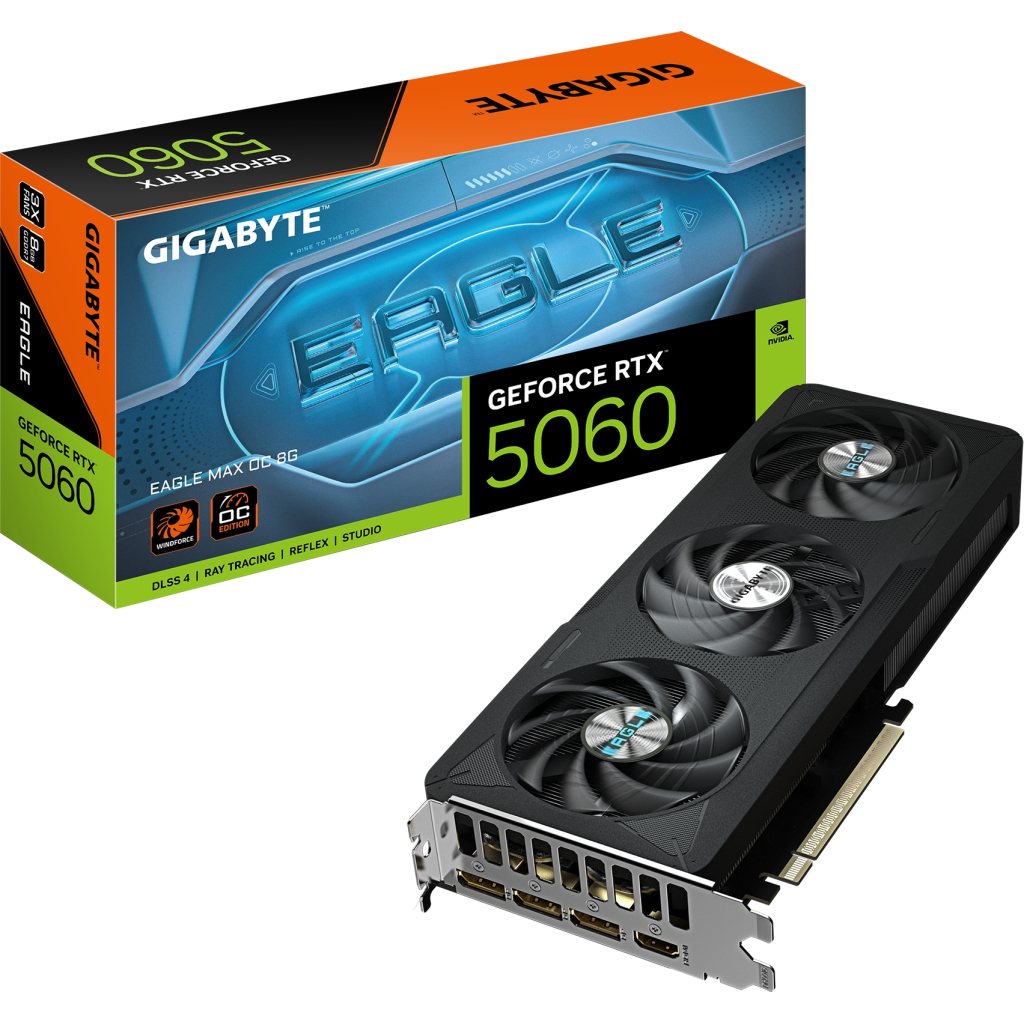 Відеокарта GIGABYTE GeForce RTX5060 8Gb EAGLE MAX OC (GV-N5060EAGLEMAX OC-8GD) - фото 10 Відеокарта GIGABYTE GeForce RTX5060 8Gb EAGLE MAX OC (GV-N5060EAGLEMAX OC-8GD) - фото 10