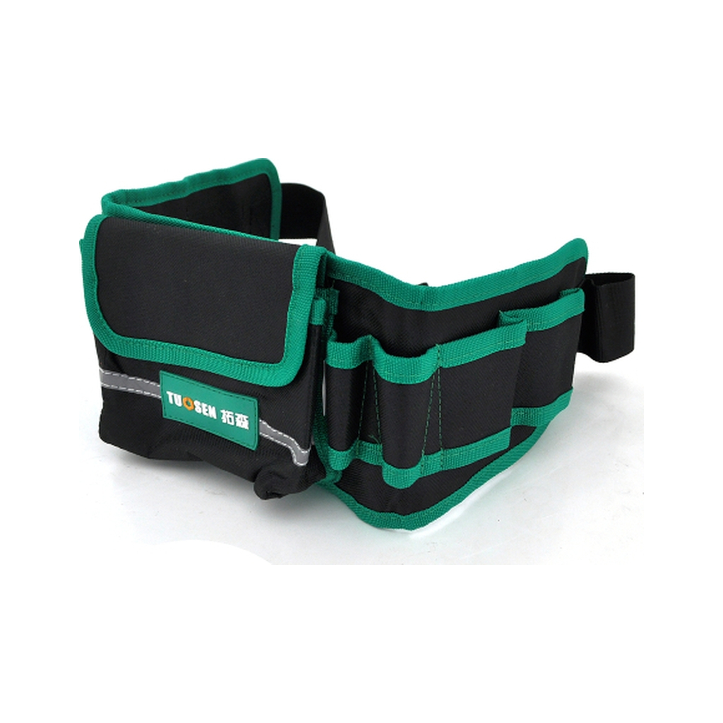 Сумка для інструмента Voltronic на пояс TUOSEN, 8 кишеньок, чорно-зелена (YT-TBT8) - фото 1