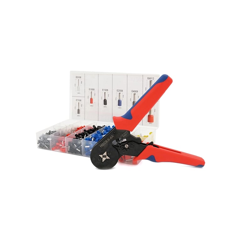 Затискач для клем Voltronic HCS8 6-4A, red + набір кабельних наконечників (HCS8 6-4A+VE800) - фото 1