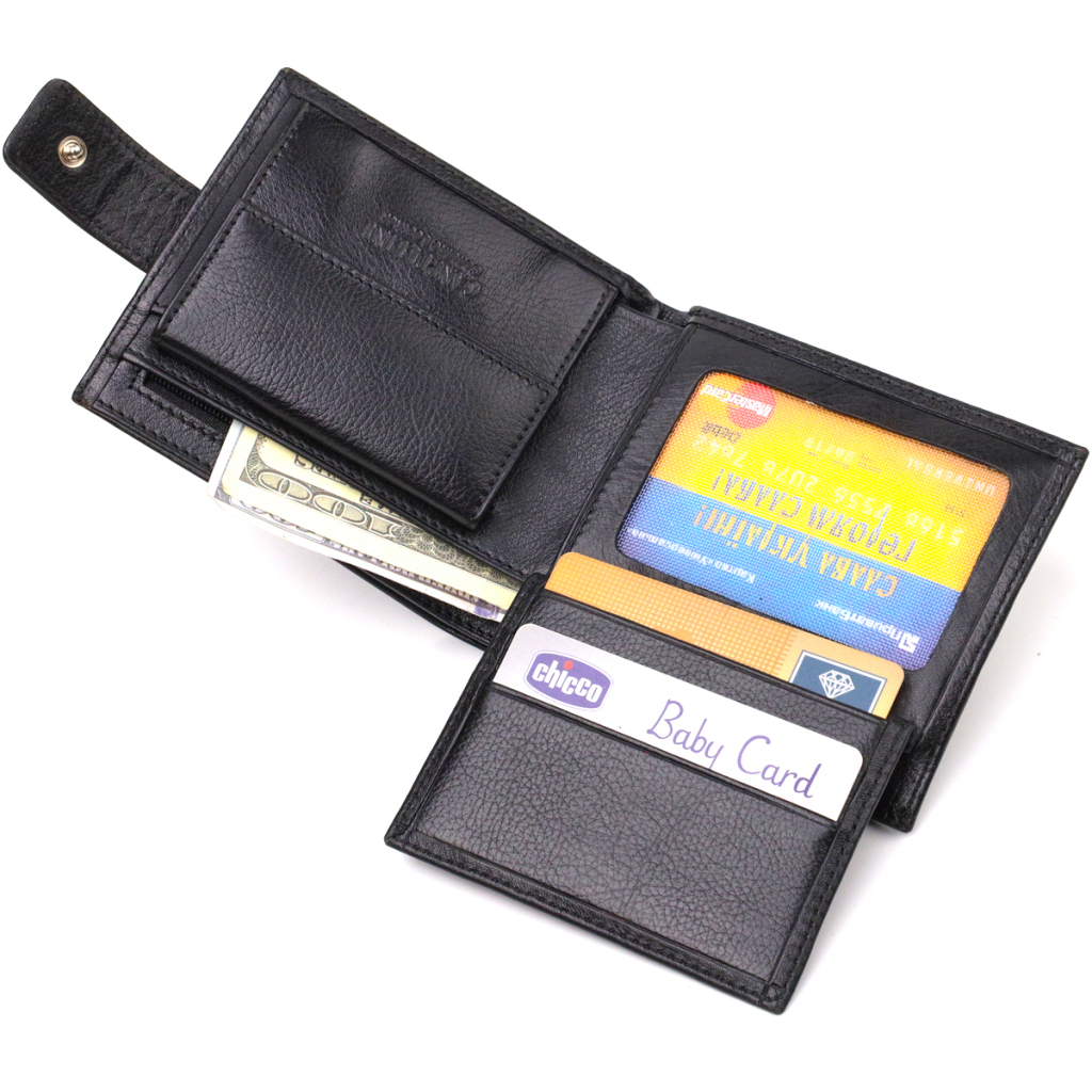 Гаманець Canpellini З натуральної шкіри Чорний (21772) - фото 7 Гаманець Canpellini З натуральної шкіри Чорний (21772) - фото 7