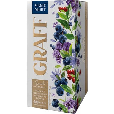 Чай Graff Magic night з ароматом чорниці та вербени 20x1.5 г (4820279612508)