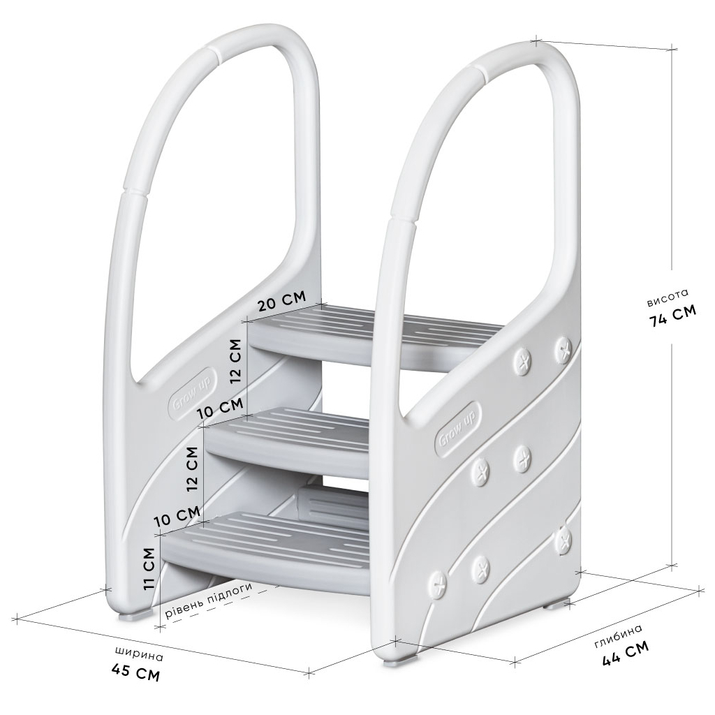 Підставка дитяча Mealux Kiko сходинка White (KD-F041-2 White) - фото 2 Підставка дитяча Mealux Kiko сходинка White (KD-F041-2 White) - фото 2