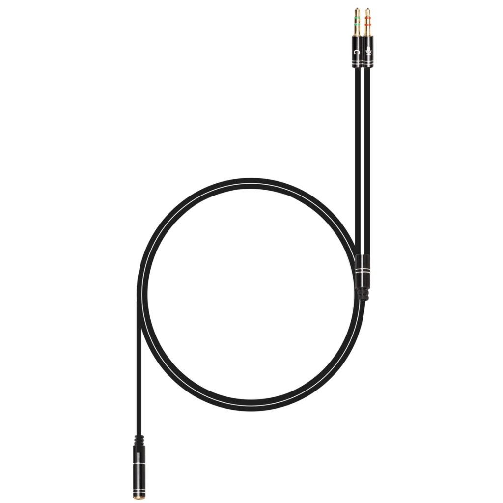 Кабель мультимедійний 3.5mm F to 2x3.5mm M 0.4m (4pin) black XoKo (AC-009) - фото 2 Кабель мультимедійний 3.5mm F to 2x3.5mm M 0.4m (4pin) black XoKo (AC-009) - фото 2