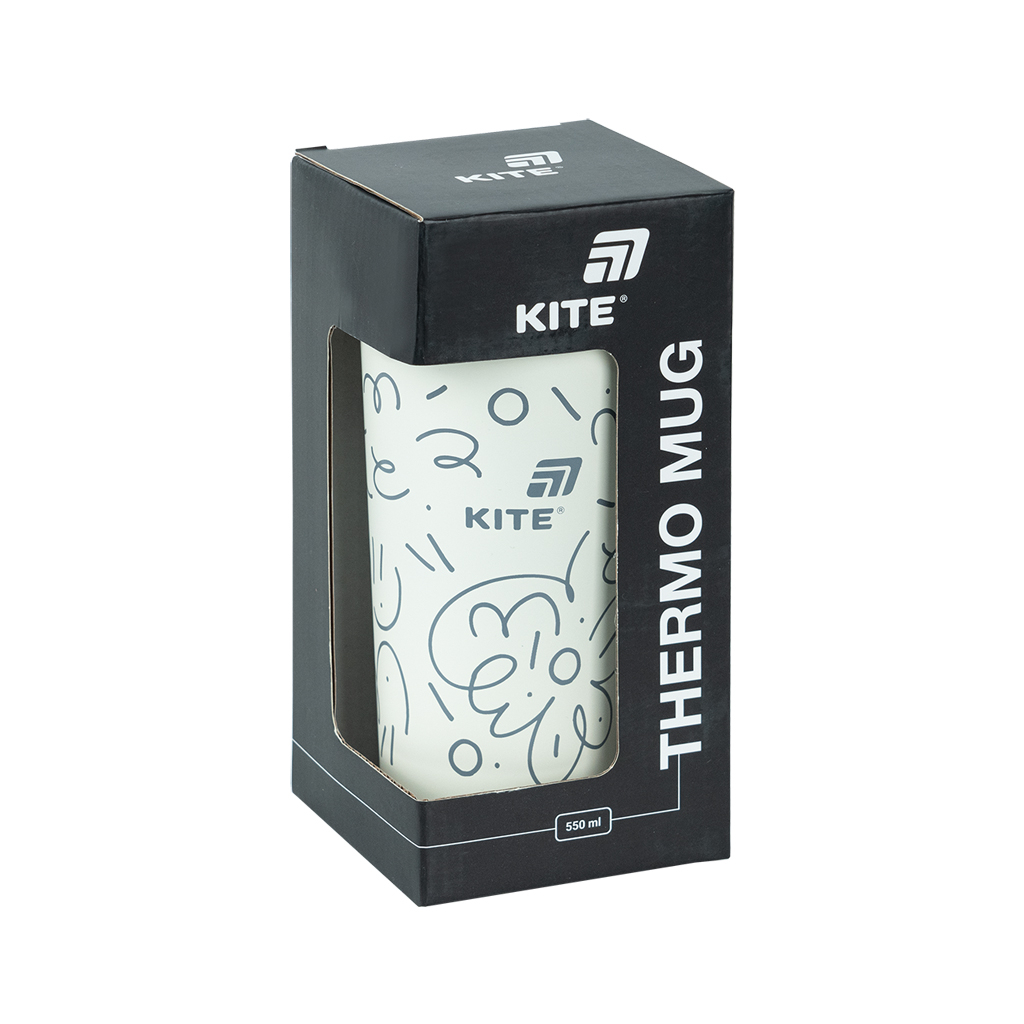 Термокружка Kite 550 мл, біла (K25-1226-3) - фото 5 Термокружка Kite 550 мл, біла (K25-1226-3) - фото 5